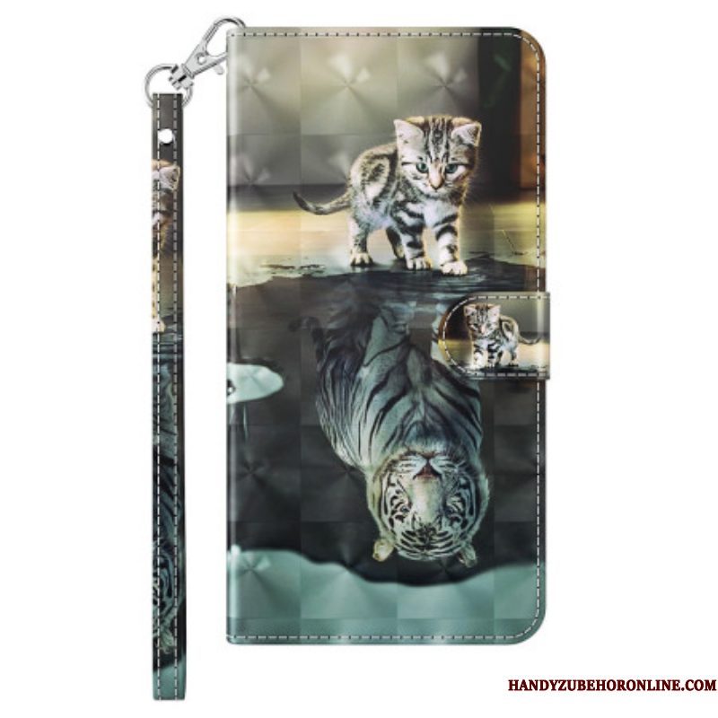 Folio-hoesje voor iPhone 15 Pro Max Met Ketting 3d Kitten Dream Met Riem