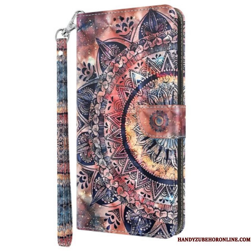 Folio-hoesje voor iPhone 15 Pro Max Met Ketting Mandala Met Bandje