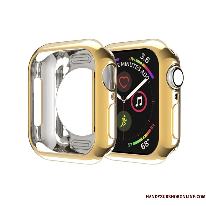 Hoesje Apple Watch Series 2 Siliconen Goud Dun, Hoes Apple Watch Series 2 Zacht Skärmskydd Omlijsting