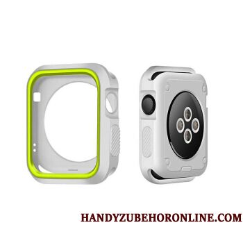 Hoesje Apple Watch Series 2 Siliconen Groen Twee Kleuren, Hoes Apple Watch Series 2 Bescherming Wit