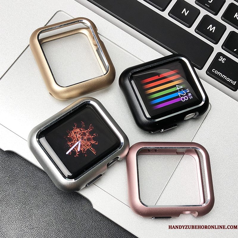 Hoesje Apple Watch Series 3 Zakken Omlijsting Goud, Hoes Apple Watch Series 3 Metaal Magnetisch