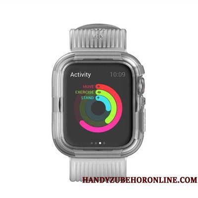 Hoesje Apple Watch Series 4 Siliconen Sport Anti-fall, Hoes Apple Watch Series 4 Bescherming Grijs Pantser