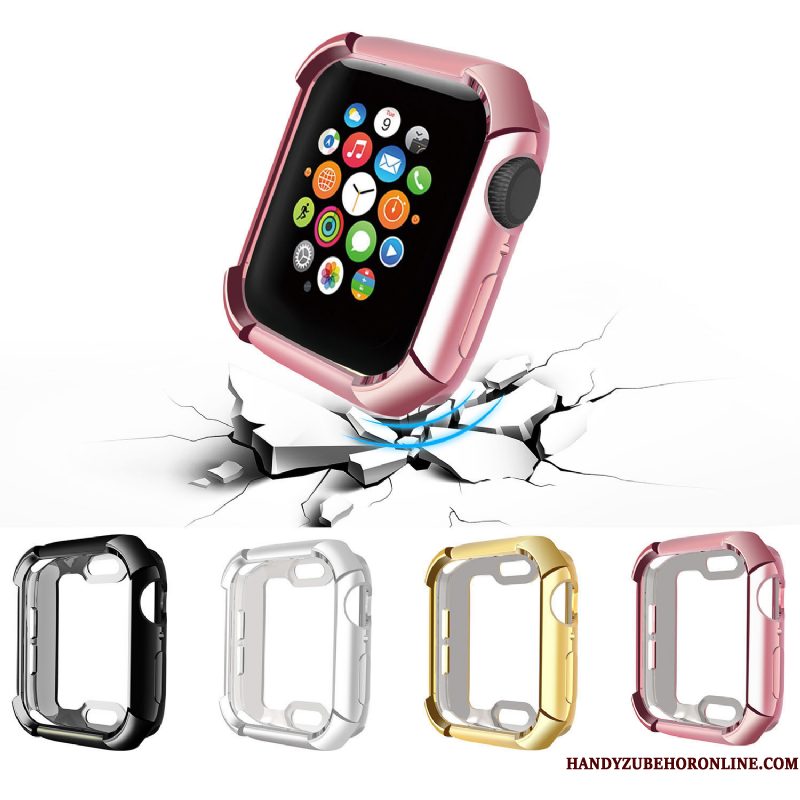 Hoesje Apple Watch Series 4 Siliconen Trend Anti-fall, Hoes Apple Watch Series 4 Zakken Plating Accessoires