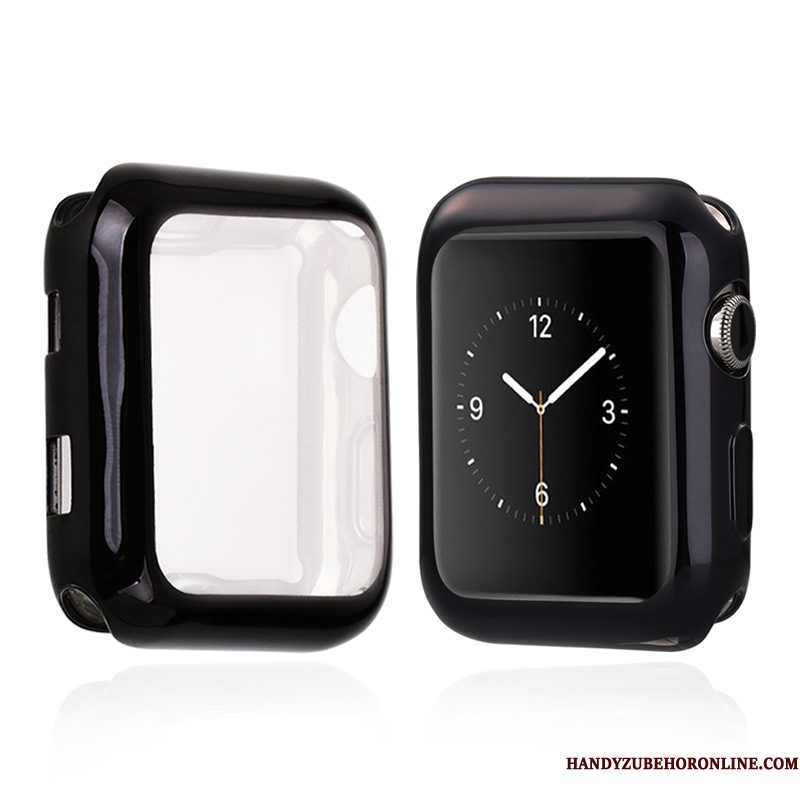 Hoesje Apple Watch Series 4 Zacht Anti-fall Plating, Hoes Apple Watch Series 4 Bescherming Dun Zwart