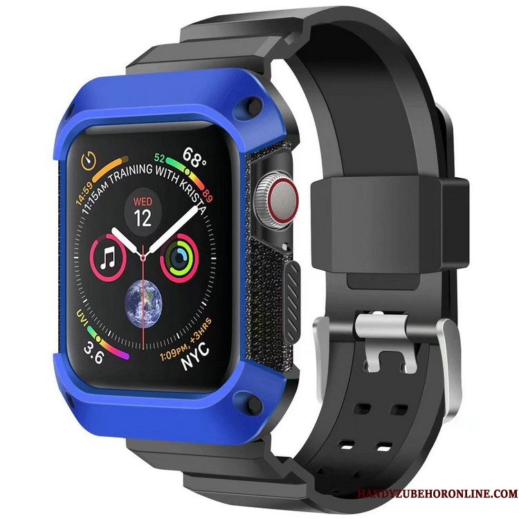 Hoesje Apple Watch Series 5 Bescherming Pantser Sport, Hoes Apple Watch Series 5 Blauw Anti-fall
