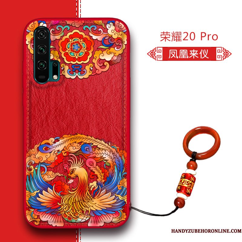 Hoesje Honor 20 Pro Siliconen Chinese Stijl Patroon, Hoes Honor 20 Pro Leer Telefoon Nieuw