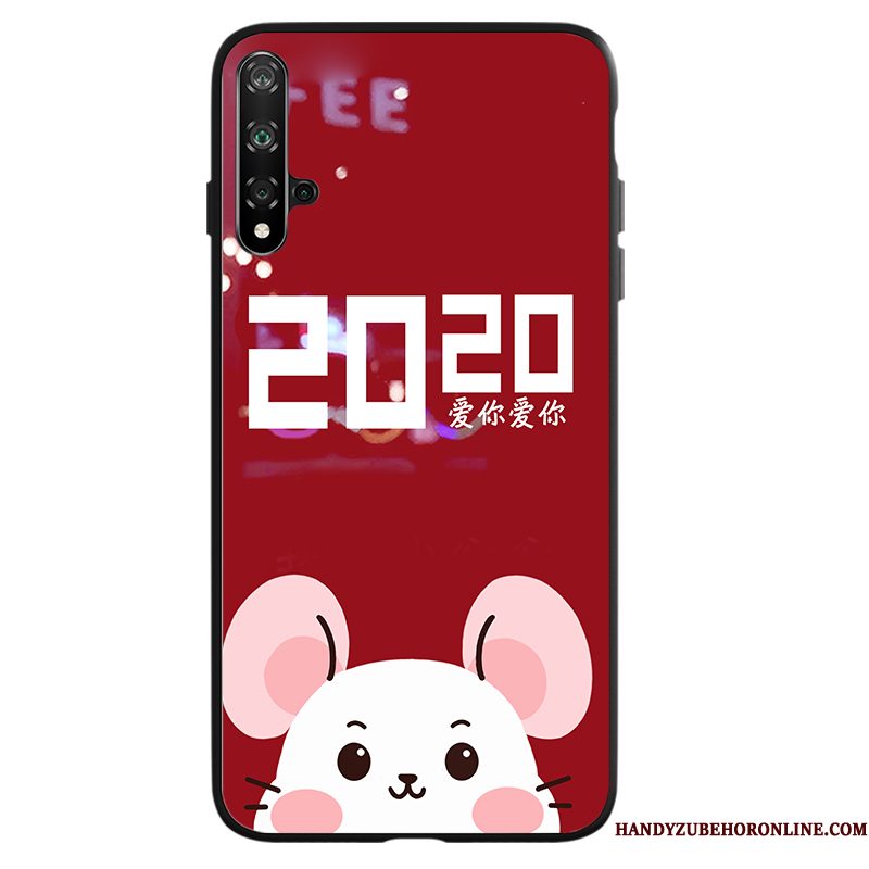 Hoesje Honor 20 Zakken Lovers Nieuw, Hoes Honor 20 Spotprent Rat Rood