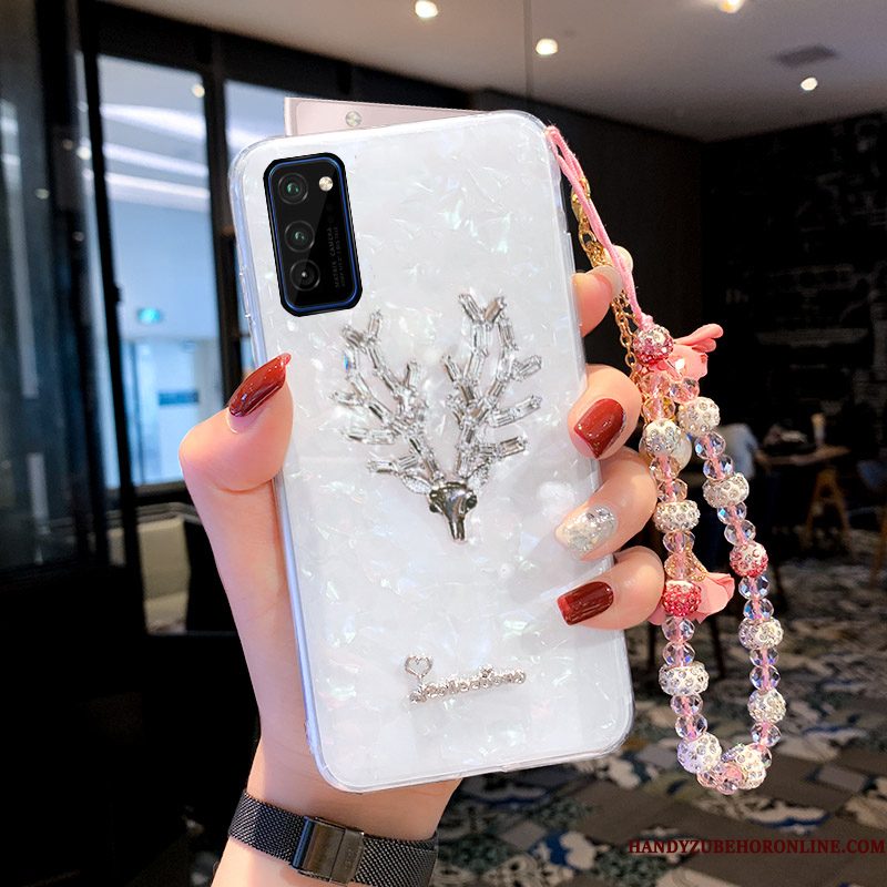 Hoesje Honor 30 Pro Zakken Schelp Wit, Hoes Honor 30 Pro Strass Persoonlijktelefoon