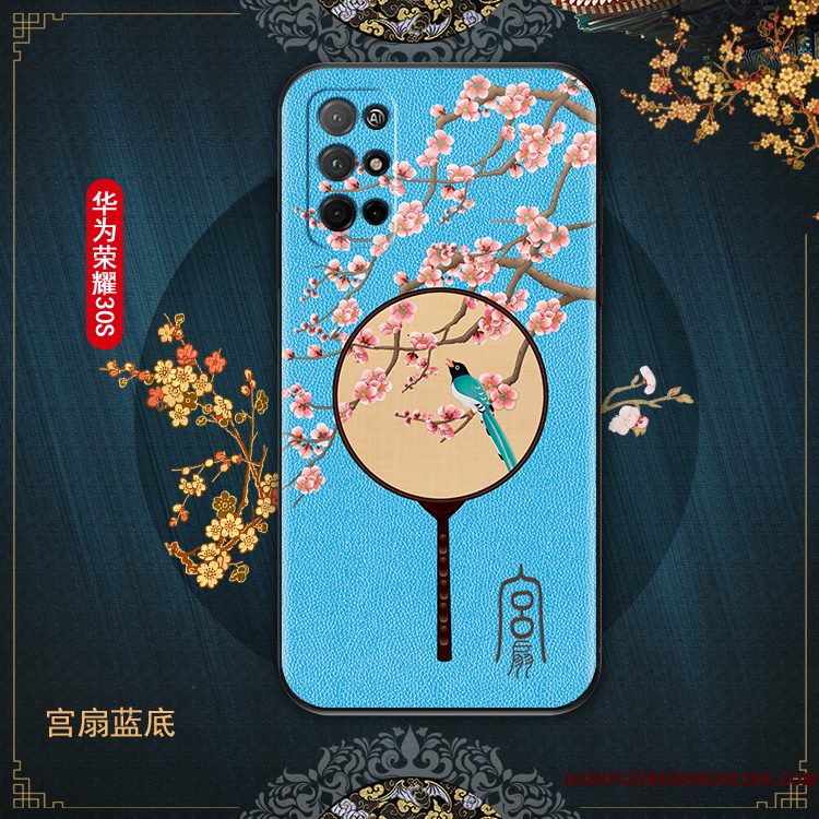 Hoesje Honor 30s Zacht Dun Blauw, Hoes Honor 30s Siliconen Chinese Stijl Net Red