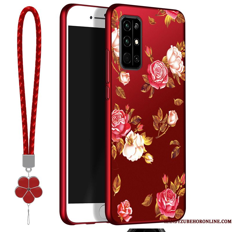 Hoesje Honor 30s Zakken Anti-fall Rood, Hoes Honor 30s Siliconen Telefoon Trend