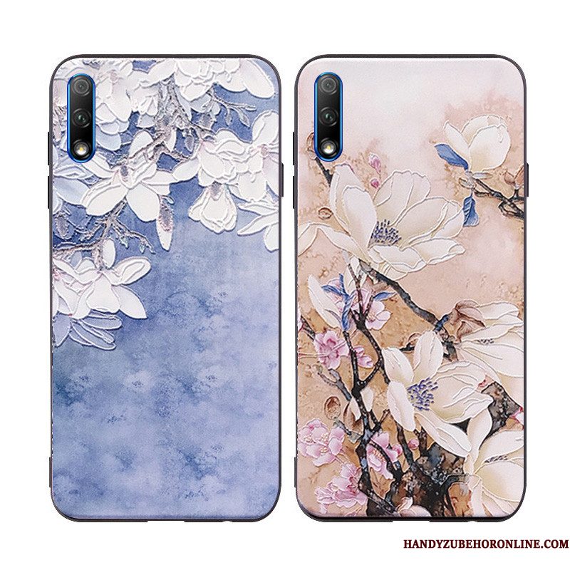 Hoesje Honor 9x Siliconen Hanger Anti-fall, Hoes Honor 9x Zacht Blauwtelefoon