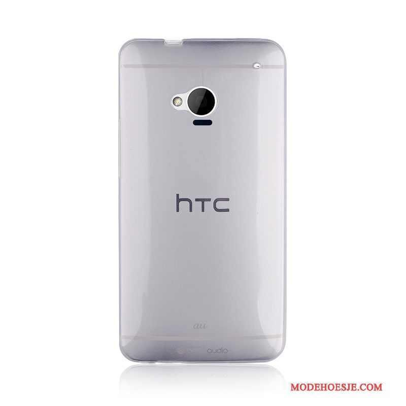 Hoesje Htc One M7 Zacht Doorzichtig Grijs, Hoes Htc One M7 Siliconen Grotetelefoon