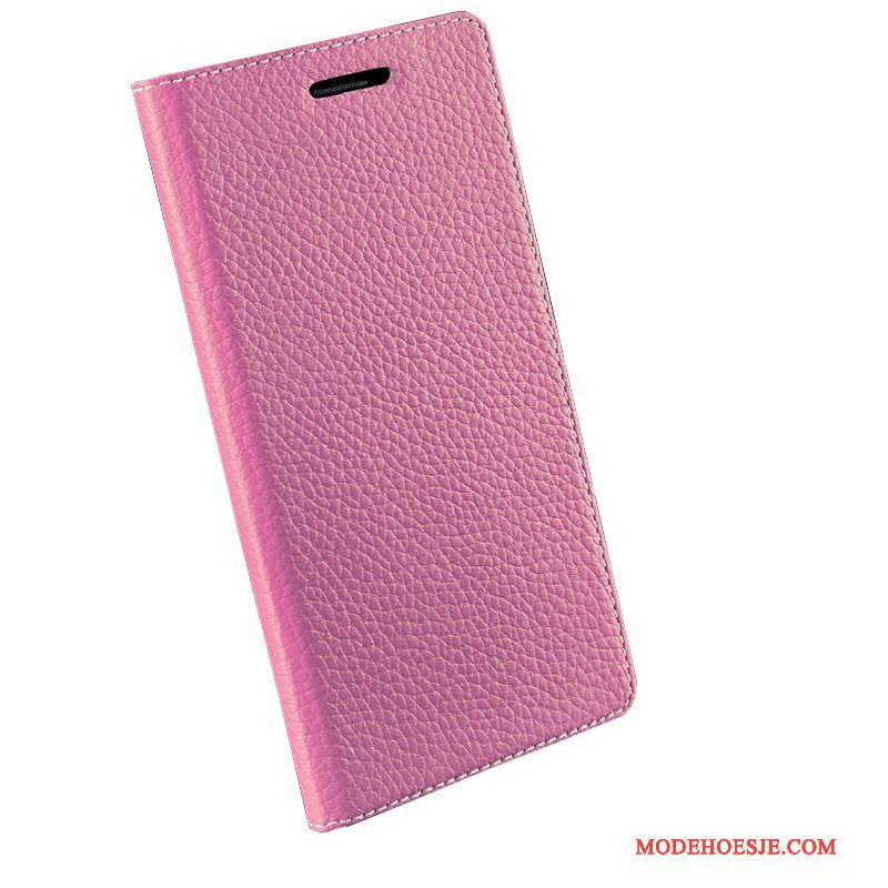 Hoesje Htc One M8 Leer Telefoon Roze, Hoes Htc One M8 Folio Eenvoudige