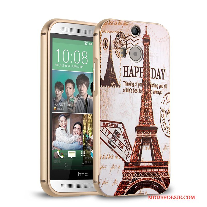 Hoesje Htc One M8 Metaal Telefoon Omlijsting, Hoes Htc One M8 Roze