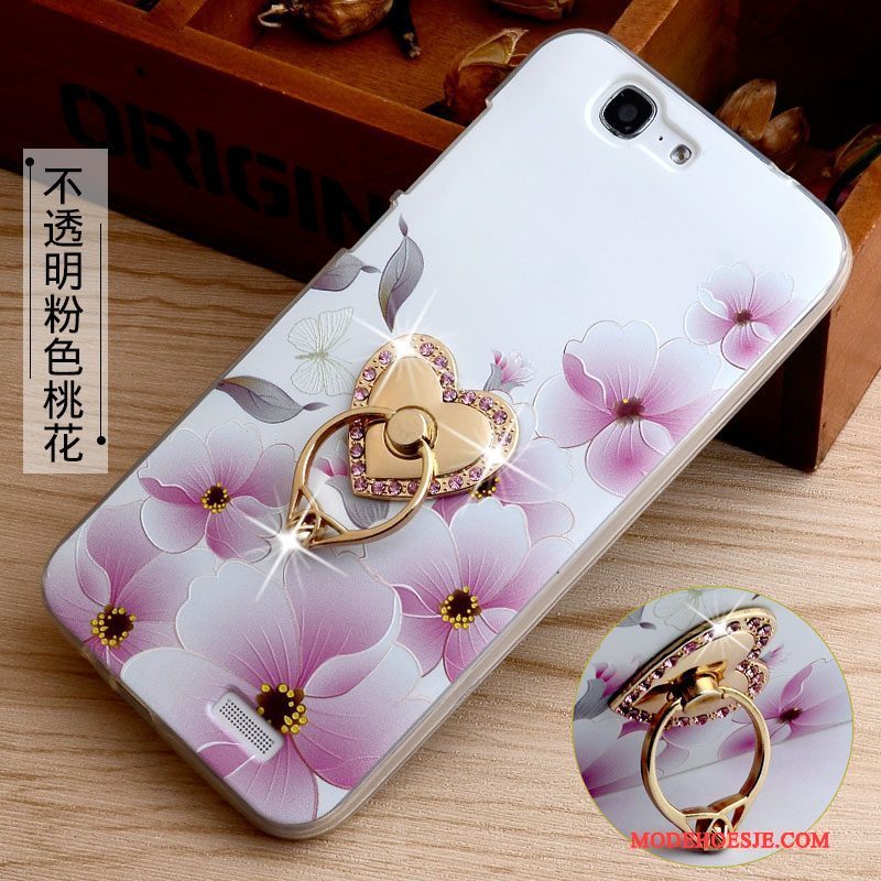 Hoesje Huawei Ascend G7 Bescherming Telefoon Roze, Hoes Huawei Ascend G7 Reliëf Anti-fall