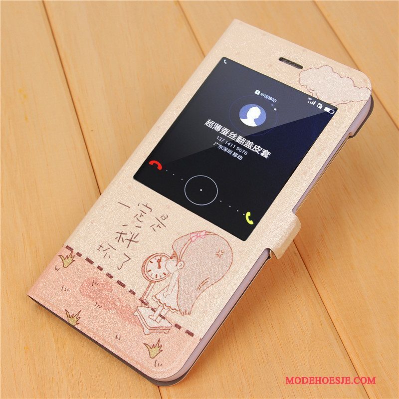 Hoesje Huawei Ascend G7 Leer Telefoon Roze, Hoes Huawei Ascend G7 Bescherming