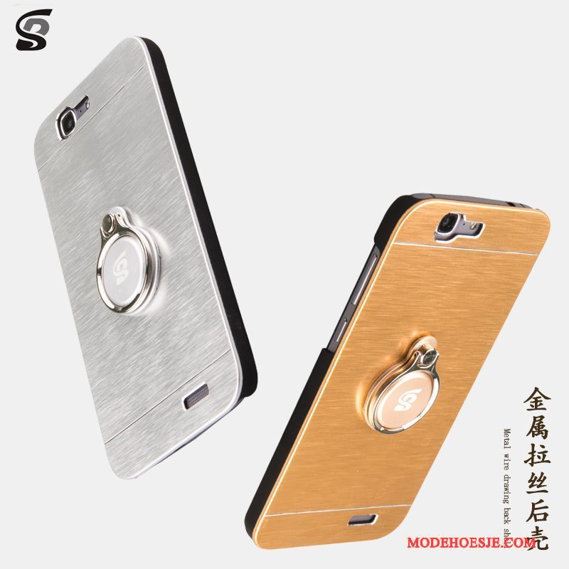 Hoesje Huawei Ascend G7 Metaal Hardtelefoon, Hoes Huawei Ascend G7 Bescherming Anti-fall Goud