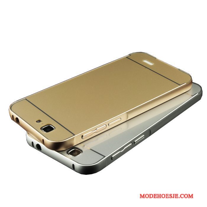 Hoesje Huawei Ascend G7 Metaal Omlijstingtelefoon, Hoes Huawei Ascend G7 Goud