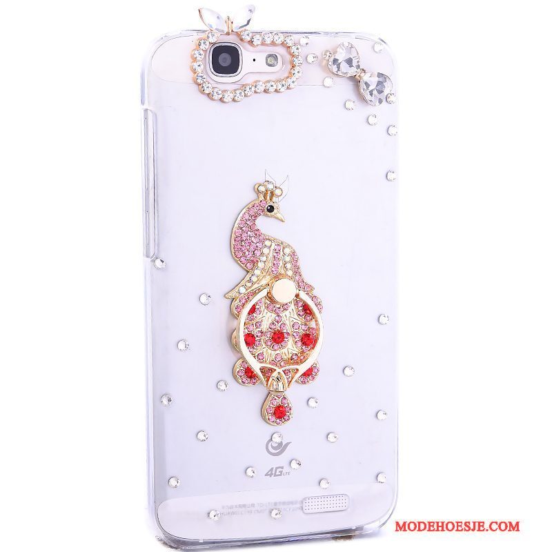 Hoesje Huawei Ascend G7 Strass Ring Trend, Hoes Huawei Ascend G7 Wittelefoon