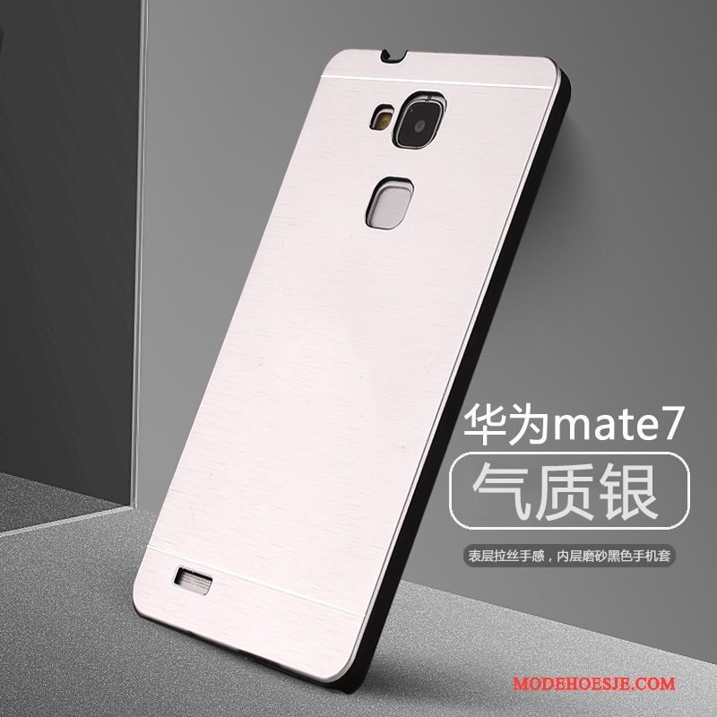 Hoesje Huawei Ascend Mate 7 Scheppend Hard Persoonlijk, Hoes Huawei Ascend Mate 7 Metaal Zilvertelefoon