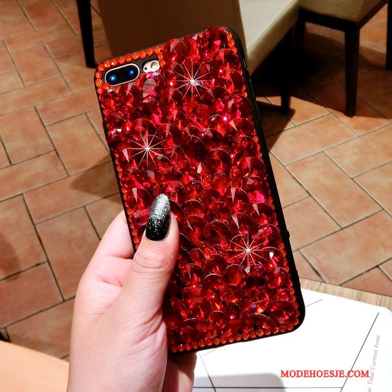 Hoesje Huawei Ascend Mate 7 Strass Telefoon Trend, Hoes Huawei Ascend Mate 7 Zacht Rood