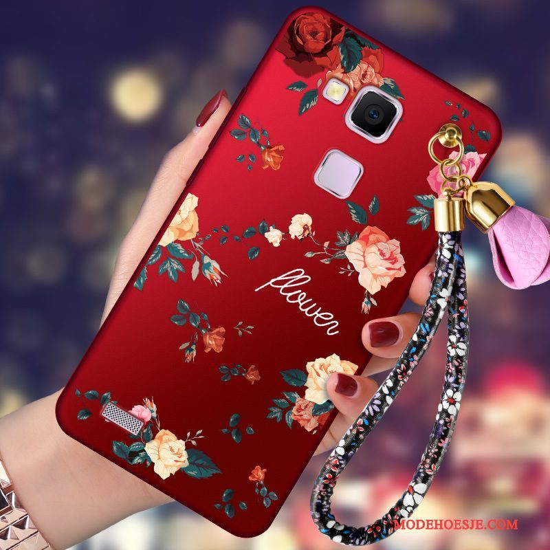 Hoesje Huawei Ascend Mate 7 Zacht Anti-falltelefoon, Hoes Huawei Ascend Mate 7 Siliconen Rood