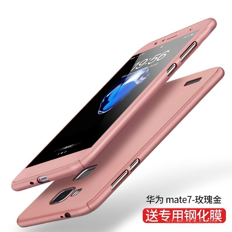 Hoesje Huawei Ascend Mate 7 Zakken Schrobbentelefoon, Hoes Huawei Ascend Mate 7 Bescherming Anti-fall Roze