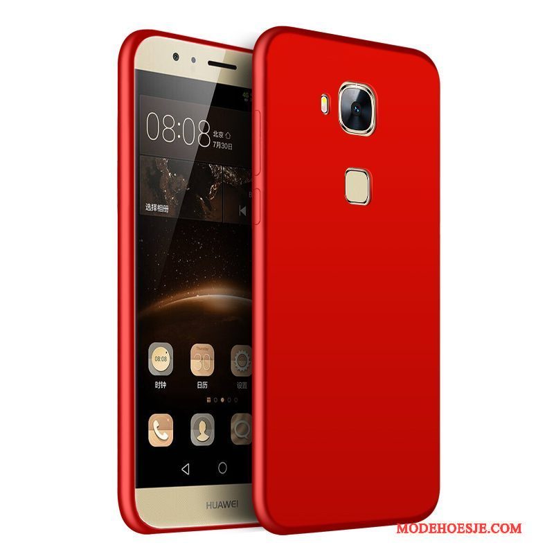 Hoesje Huawei G7 Plus Bescherming Telefoon Trend, Hoes Huawei G7 Plus Zacht Rood Schrobben