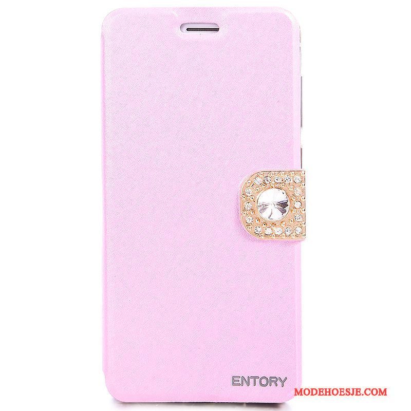 Hoesje Huawei G7 Plus Leer Telefoon Anti-fall, Hoes Huawei G7 Plus Folio Roze