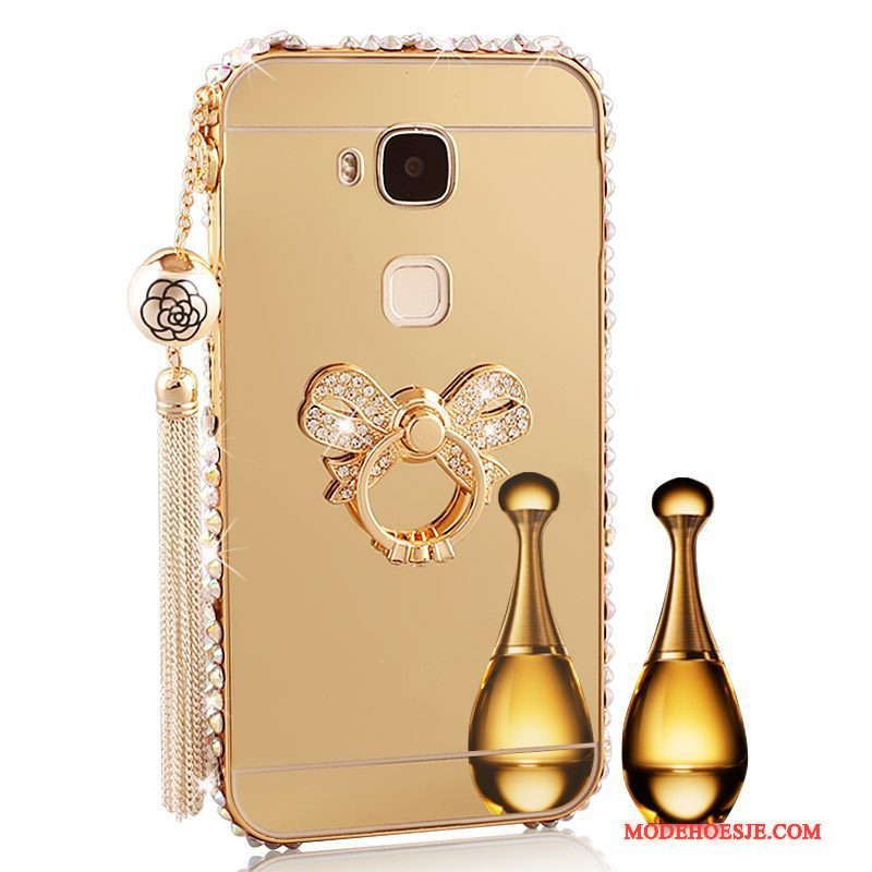 Hoesje Huawei G7 Plus Metaal Omlijstingtelefoon, Hoes Huawei G7 Plus Bescherming Goud