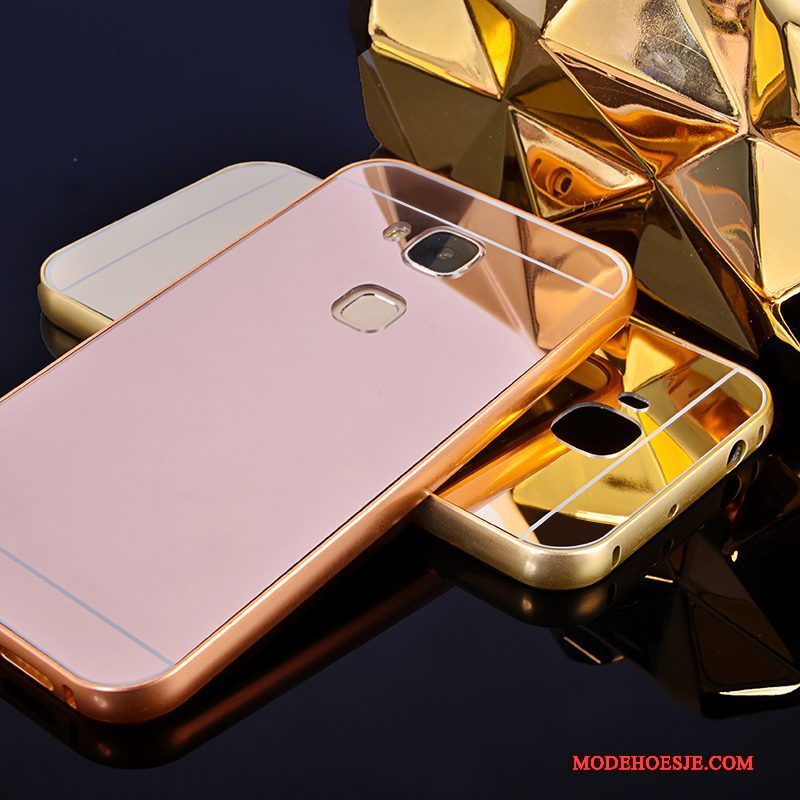 Hoesje Huawei G7 Plus Metaal Telefoon Omlijsting, Hoes Huawei G7 Plus Roze Spiegel