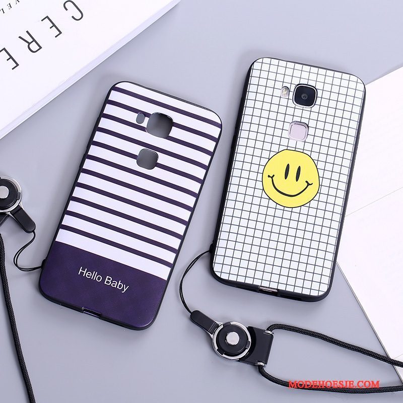 Hoesje Huawei G7 Plus Siliconen Anti-fall Trend, Hoes Huawei G7 Plus Bescherming Hanger Wit