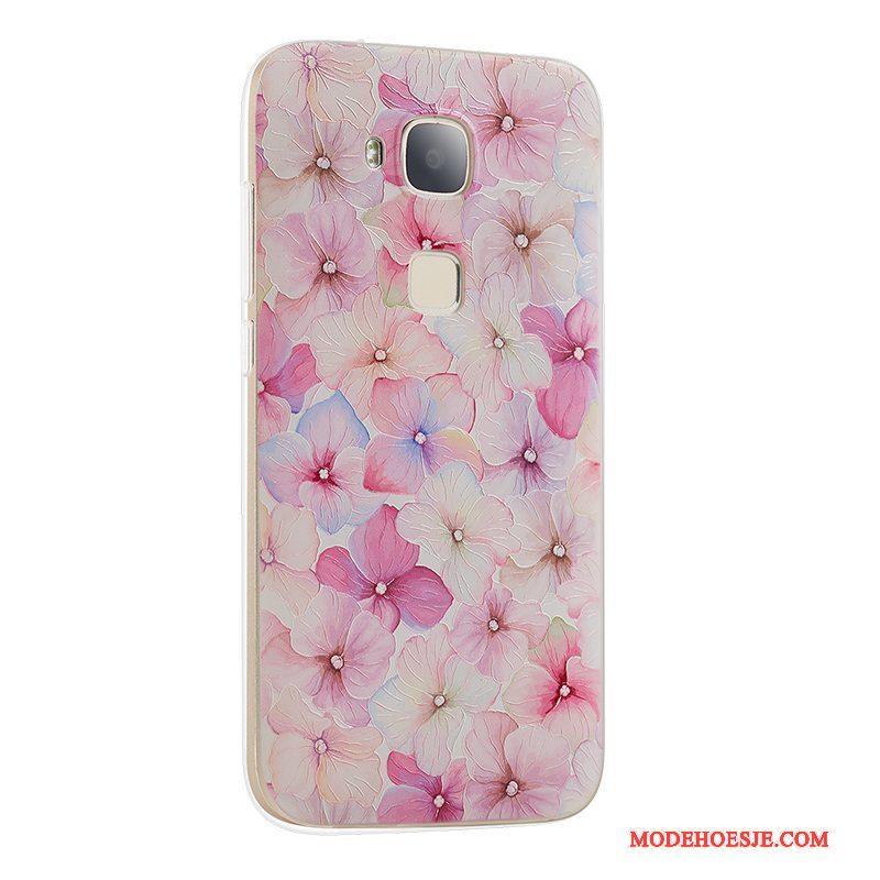 Hoesje Huawei G7 Plus Spotprent Telefoon Trend, Hoes Huawei G7 Plus Zacht Roze Hanger