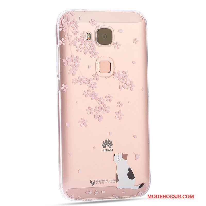 Hoesje Huawei G7 Plus Zacht Telefoon Roze, Hoes Huawei G7 Plus Siliconen Persoonlijk