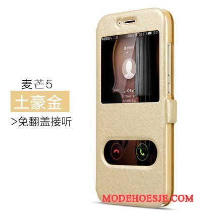 Hoesje Huawei G9 Plus Bescherming Telefoon Anti-fall, Hoes Huawei G9 Plus Leer Goud