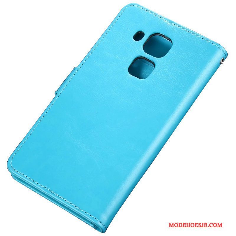 Hoesje Huawei G9 Plus Folio Telefoon Anti-fall, Hoes Huawei G9 Plus Zakken Blauw