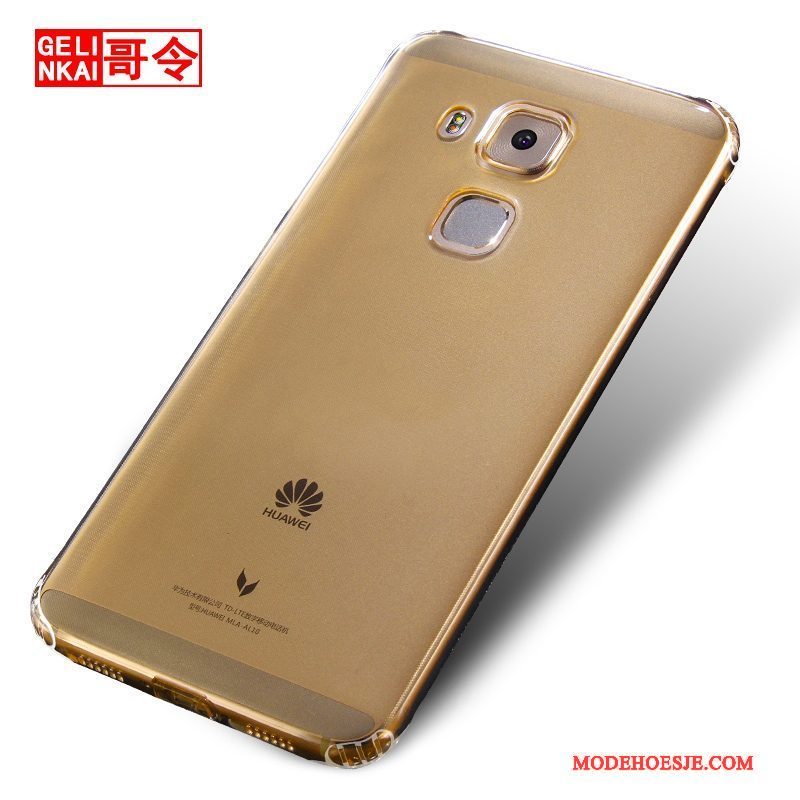 Hoesje Huawei G9 Plus Siliconen Anti-fall Doorzichtig, Hoes Huawei G9 Plus Zacht Goudtelefoon