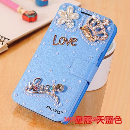 Hoesje Huawei G9 Plus Strass Trendtelefoon, Hoes Huawei G9 Plus Bescherming Anti-fall Lichtblauw