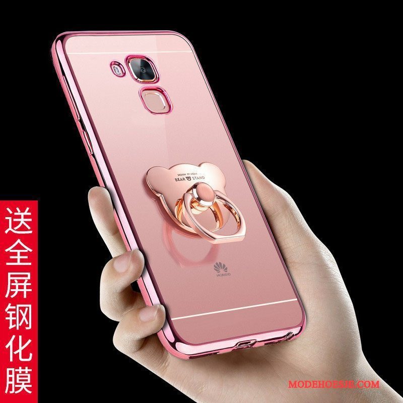 Hoesje Huawei G9 Plus Zacht Telefoon Roze, Hoes Huawei G9 Plus Zakken Anti-fall Doorzichtig