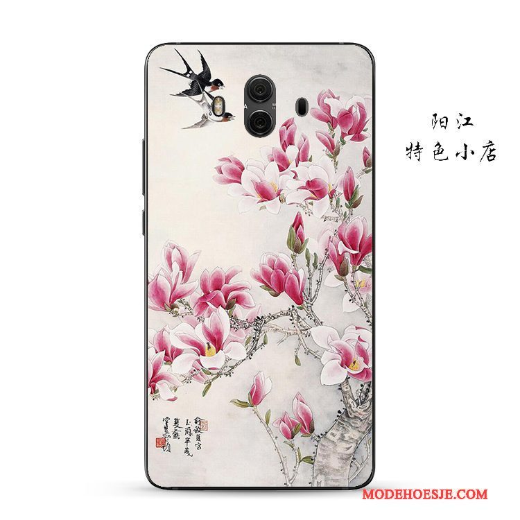 Hoesje Huawei Mate 10 Bescherming Telefoon Anti-fall, Hoes Huawei Mate 10 Vintage Roze Chinese Stijl