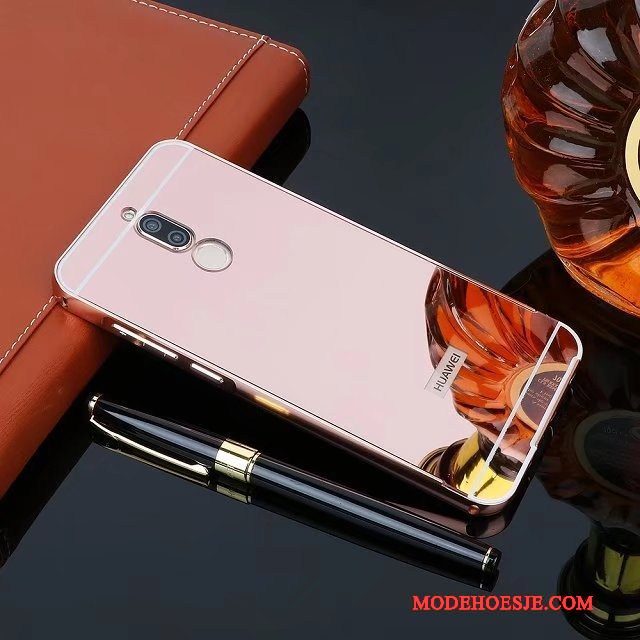 Hoesje Huawei Mate 10 Lite Metaal Spiegel Omlijsting, Hoes Huawei Mate 10 Lite Bescherming Achterkleptelefoon