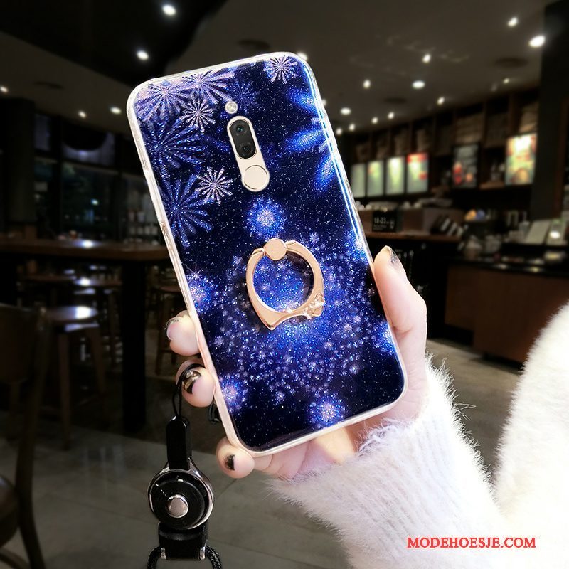 Hoesje Huawei Mate 10 Lite Siliconen Sneeuwvlok Dun, Hoes Huawei Mate 10 Lite Zakken Telefoon Blauw