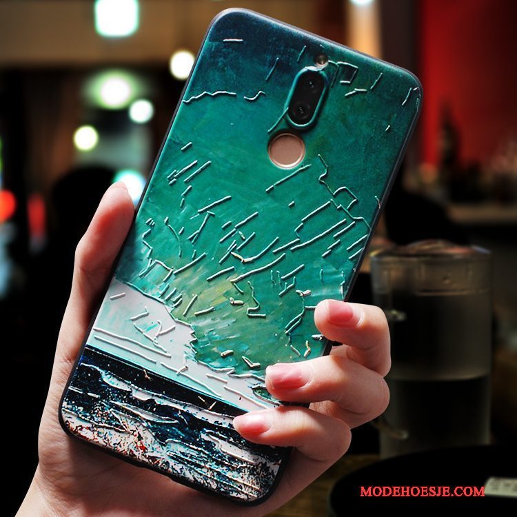 Hoesje Huawei Mate 10 Lite Zacht Groen Kunst, Hoes Huawei Mate 10 Lite Siliconen Telefoon Anti-fall