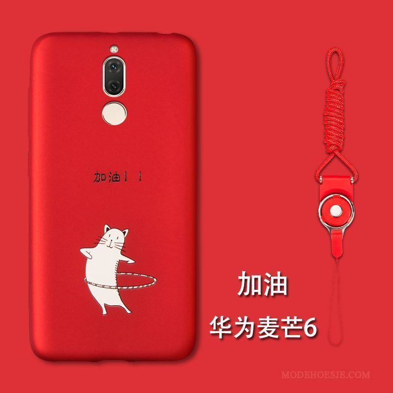 Hoesje Huawei Mate 10 Lite Zacht Persoonlijk Rood, Hoes Huawei Mate 10 Lite Siliconen Telefoon Schrobben