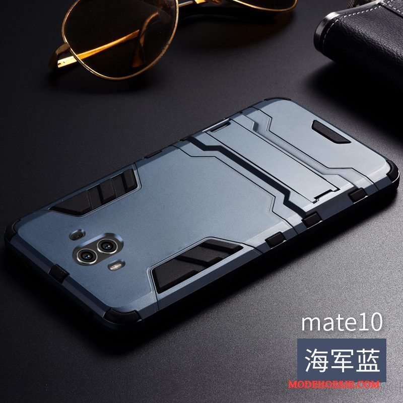 Hoesje Huawei Mate 10 Metaal Grijs Omlijsting, Hoes Huawei Mate 10 Bescherming Drie Verdedigingen Trend