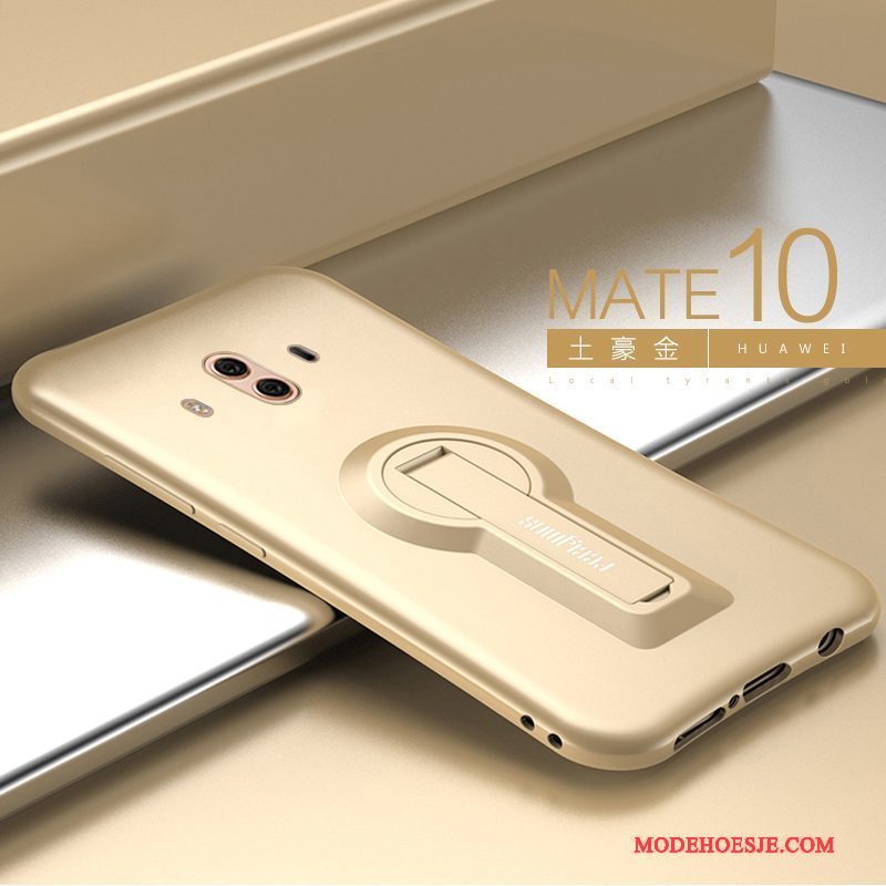 Hoesje Huawei Mate 10 Ondersteuning Anti-falltelefoon, Hoes Huawei Mate 10 Scheppend Schrobben Goud