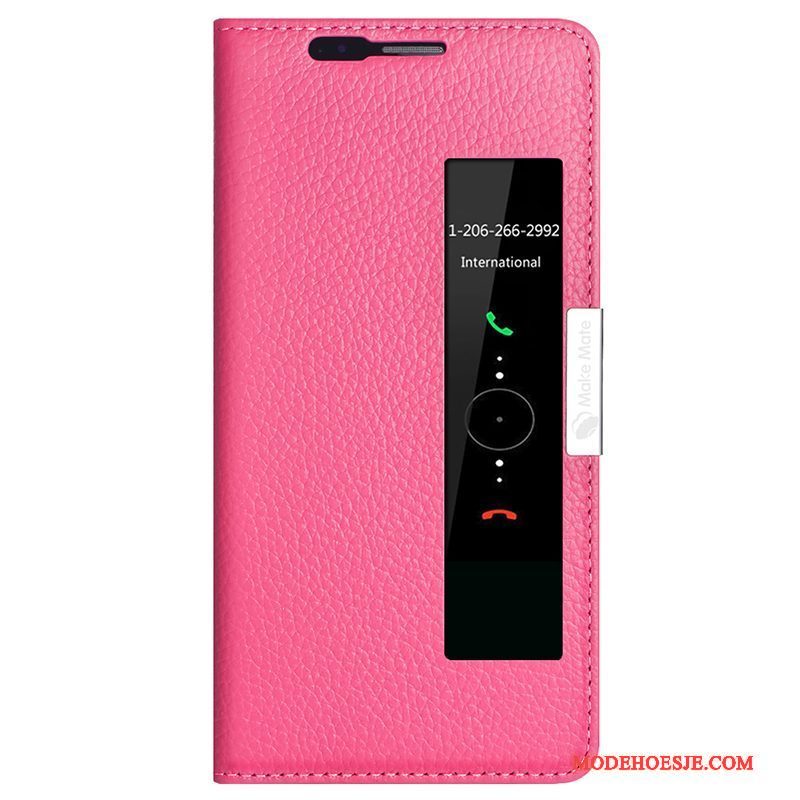 Hoesje Huawei Mate 10 Pro Leer Anti-fall Rood, Hoes Huawei Mate 10 Pro Folio Telefoon