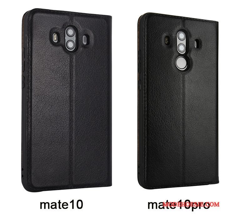 Hoesje Huawei Mate 10 Pro Leer Bedrijf Zwart, Hoes Huawei Mate 10 Pro Zakken Telefoon Anti-fall