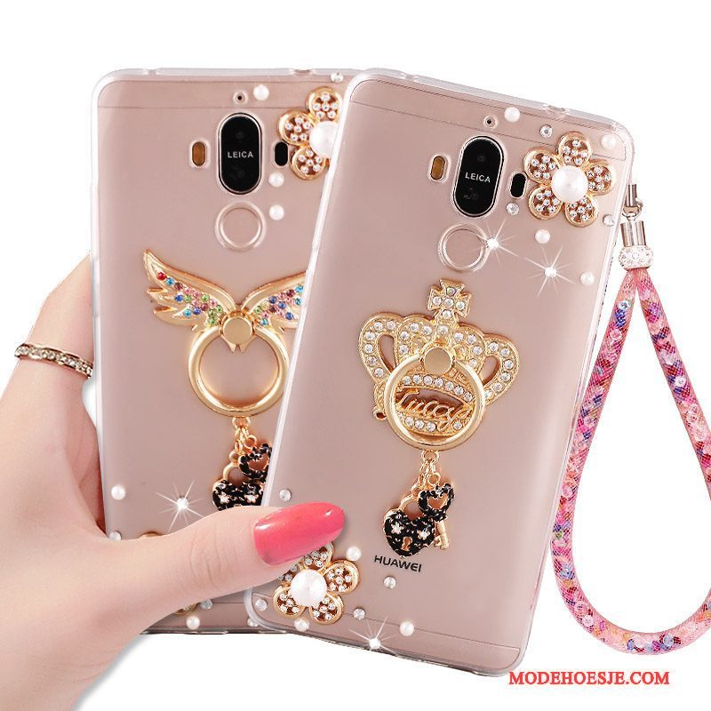 Hoesje Huawei Mate 10 Pro Scheppend Goud Ring, Hoes Huawei Mate 10 Pro Strass