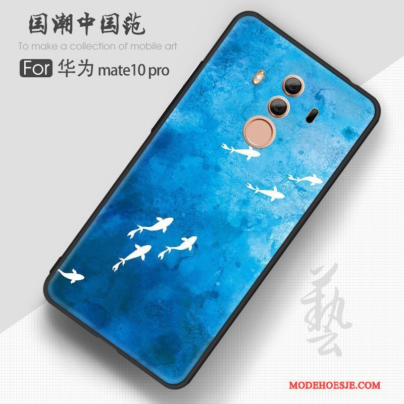 Hoesje Huawei Mate 10 Pro Scheppend Persoonlijktelefoon, Hoes Huawei Mate 10 Pro Zakken Blauw Pas